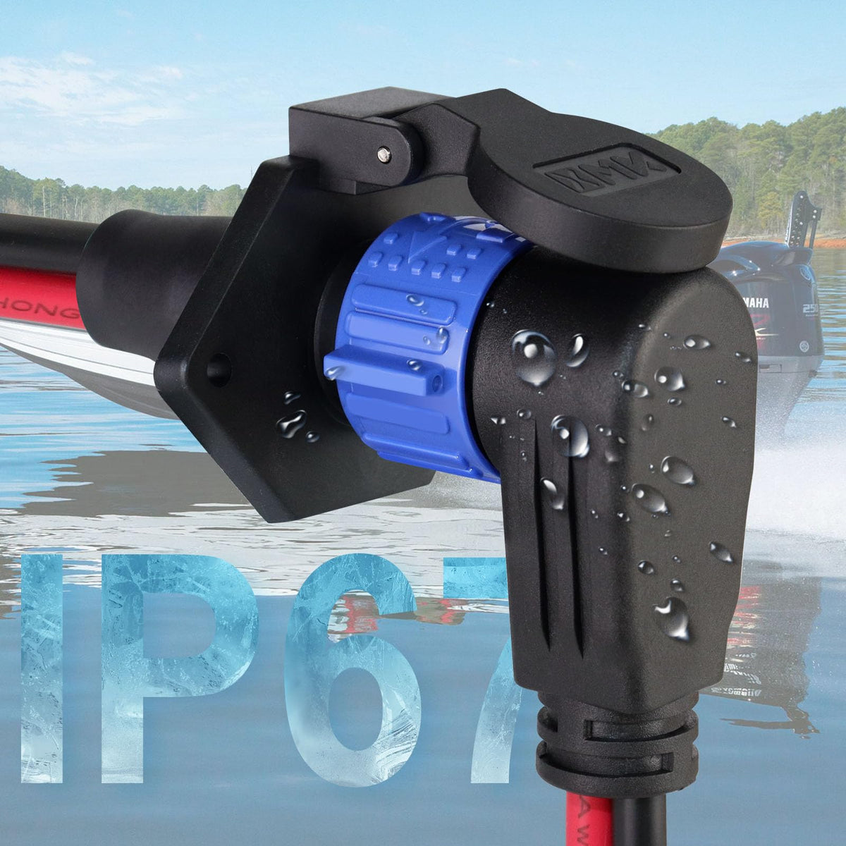 Trolling Motor Plug and Receptacle,12V/24V/36V/48V Trolling Motor Plug