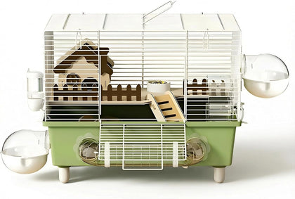 18.5" Bite-Proof Metal Hamster Cage, Fully Equipped, Easy Clean