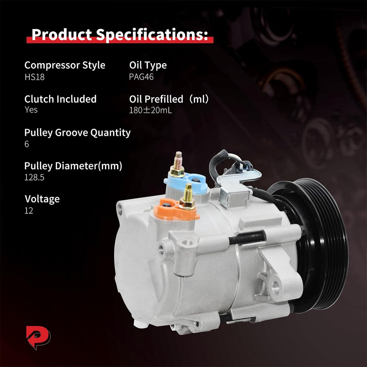 PHOBOOS A/C Compressor with Clutch Compatible with Dodge & Jeep