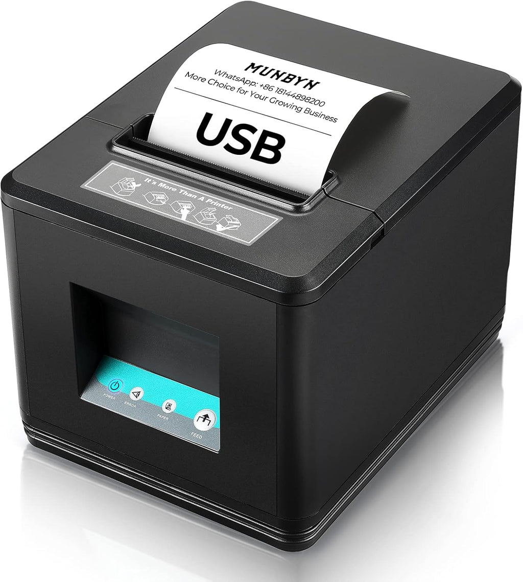 80mm USB Thermal Receipt Printer P098, POS Printer with Auto Cutter | ESC POS command support for Windows and Mac