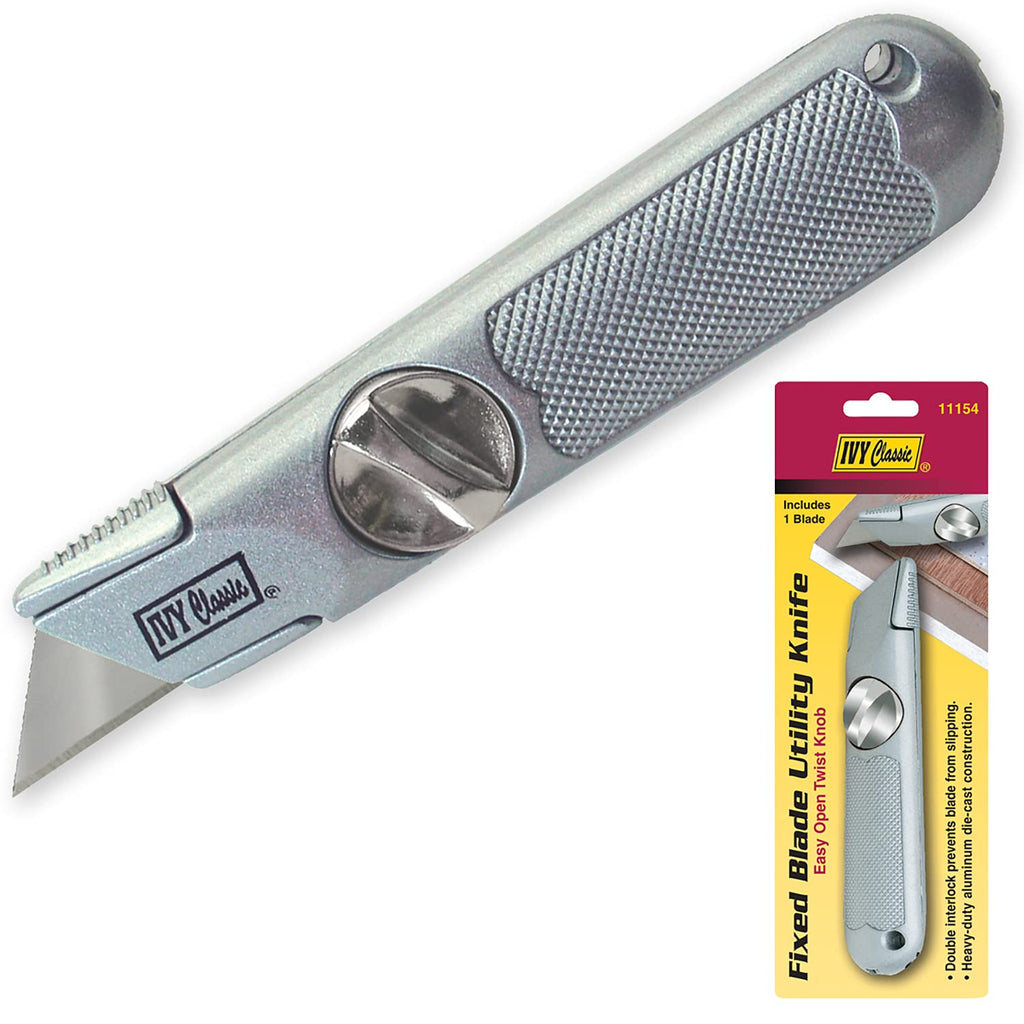 11154-12 Hinge-Loc Fixed Utility Knife, 12-Pack
