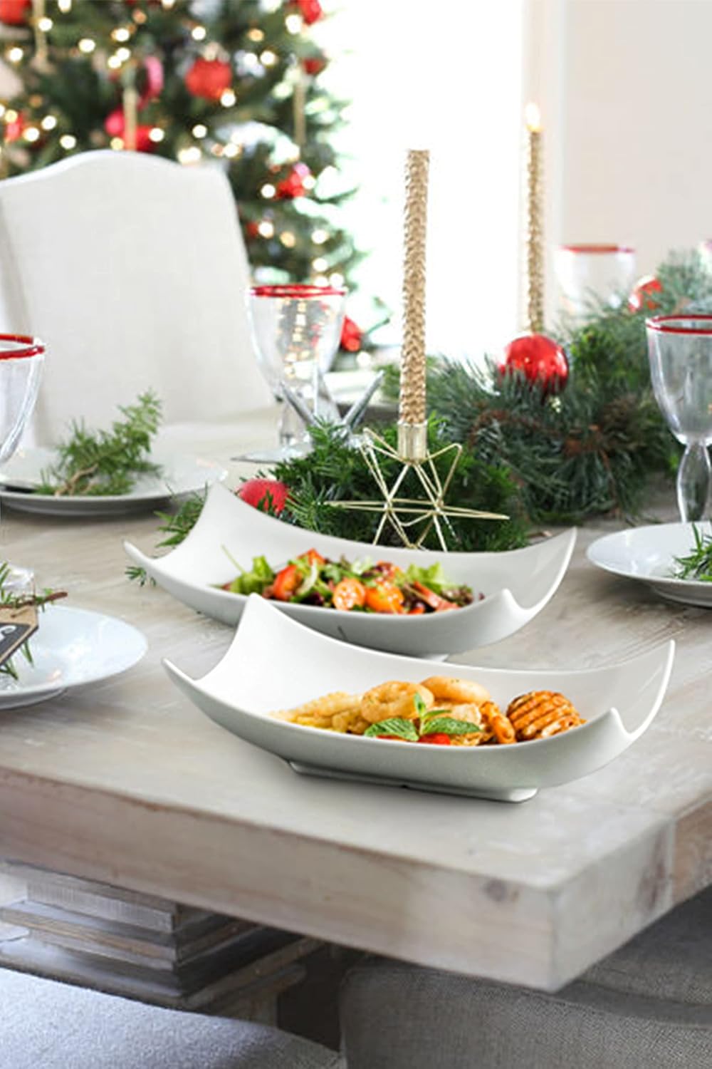 Serving Platters, 12-Inch Porcelain Decorative Bowl Serving Dishes