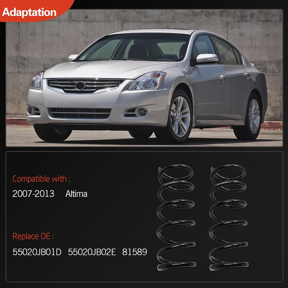 Rear Left & Right Suspension Coil Spring Set Compatible with Altima