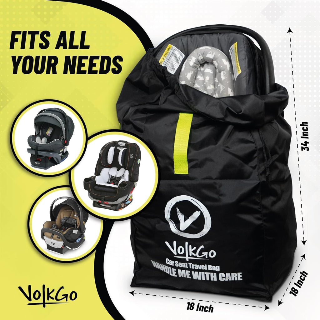 Car Seat Travel Bag For Airplane with Carrying Straps, Gate Check Bag, Car Seat Bags for Air Travel Carseat Travel