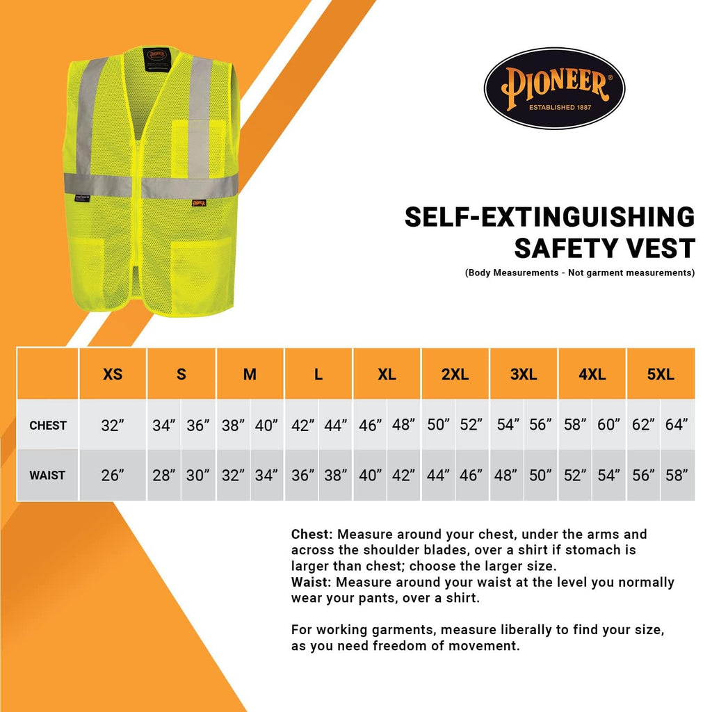 Hi Vis Self-Extinguishing FR Safety Vest for Men & Women - Flame Resistant Mesh with Reflective Tape - Class 2