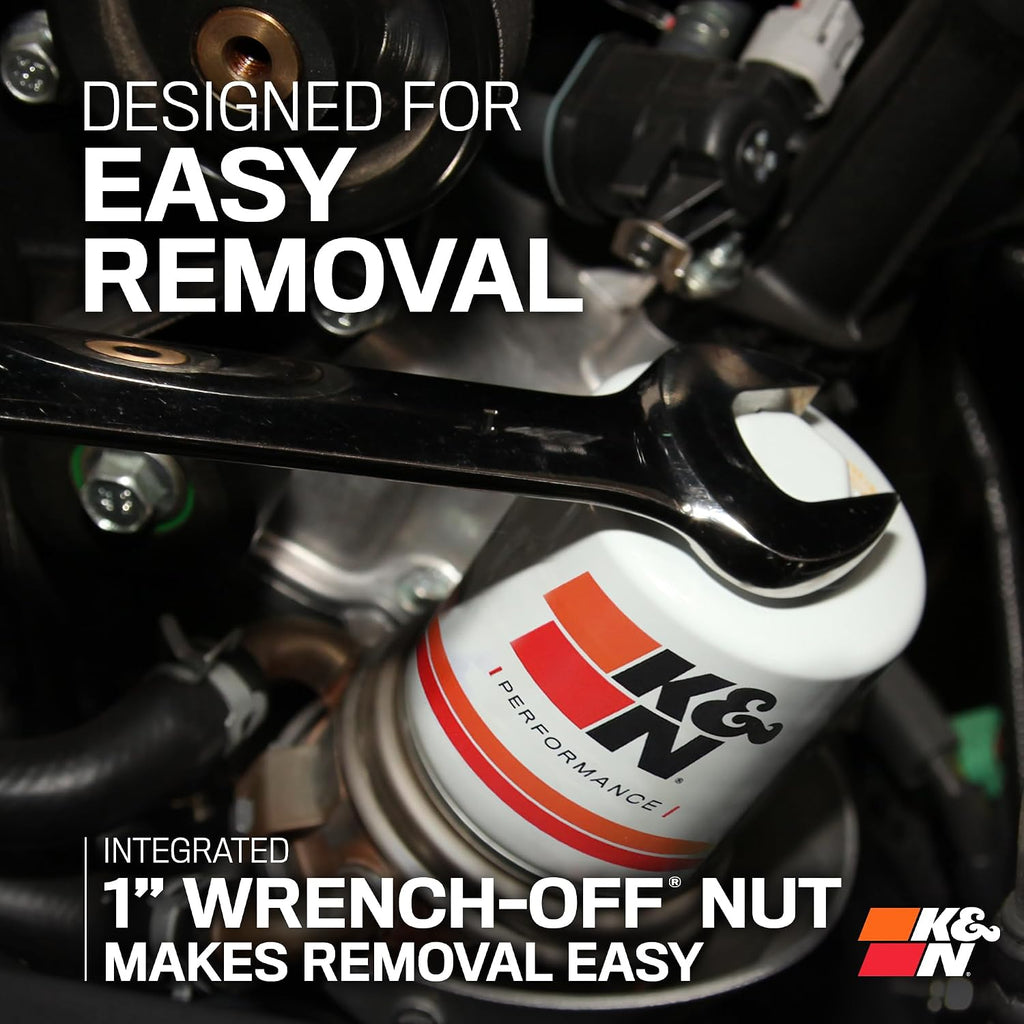 K&N Oil Filter: 20,000 Mile Engine Protection with Wrench Off Nut, HP-1008