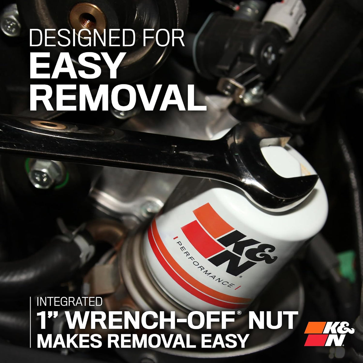 K&N Oil Filter: 20,000 Mile Engine Protection with Wrench Off Nut, HP-1004
