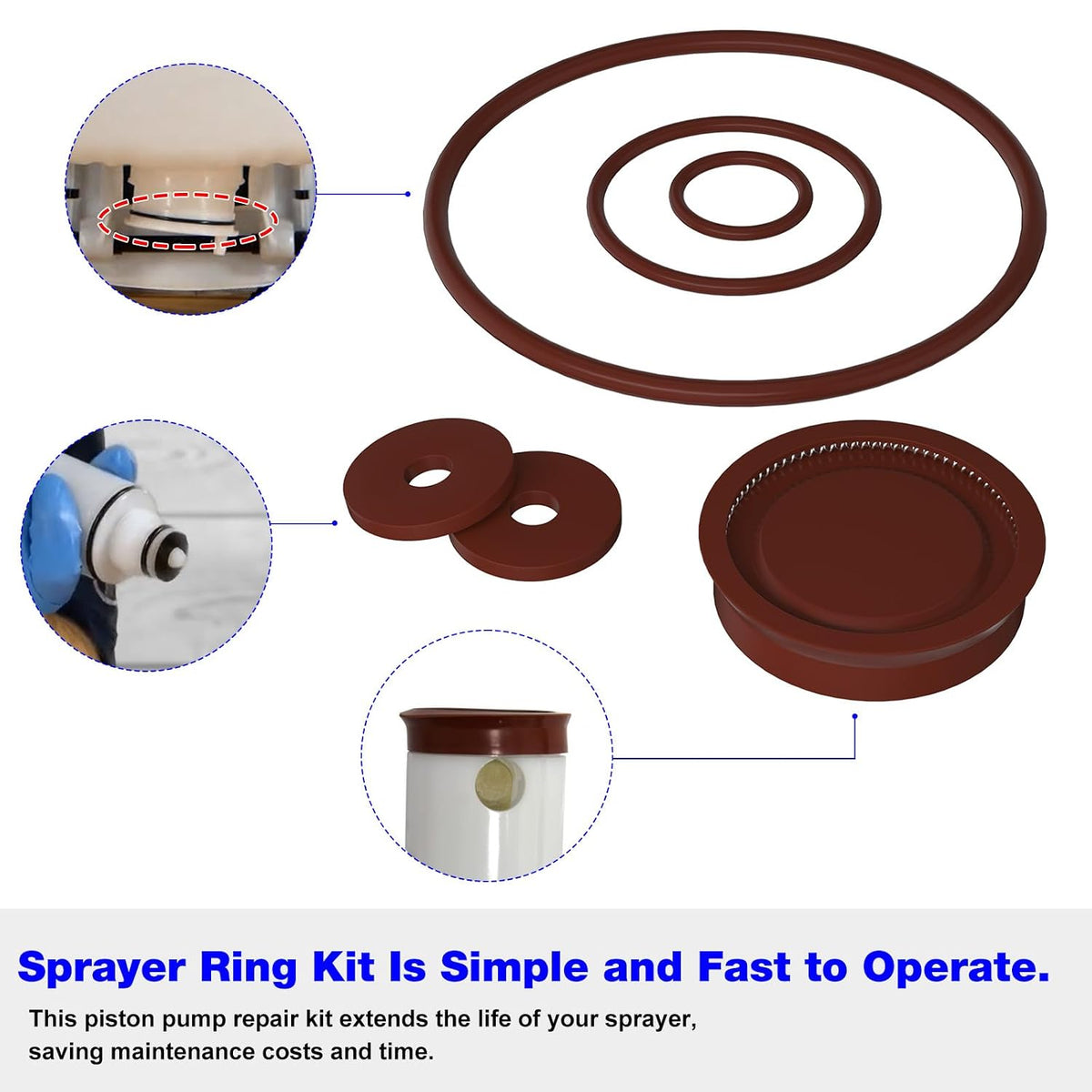 6-8180 Sprayer Piston Pump Repair Kit Fits Chapin Sprayers Seal Gasket