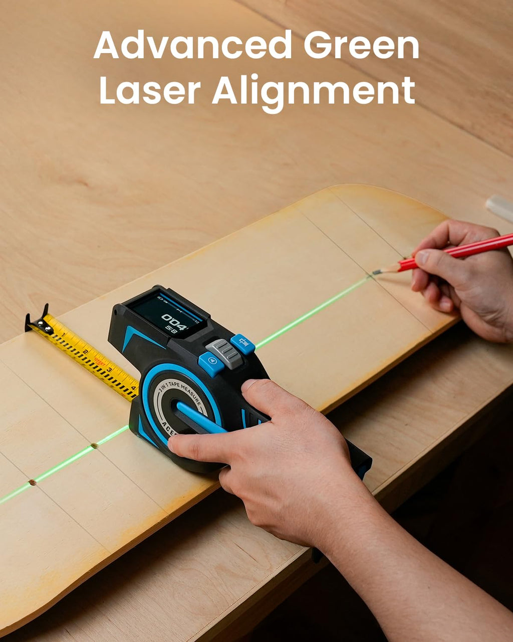 Digital Tape Measure 12ft Tape ±1.5mm & 330Ft Laser Distance Meter | Smart App Sync, USB-C Recharge 8H Battery, 8