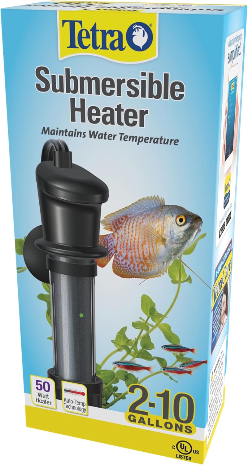 HT Submersible Aquarium Heater With Electronic Thermostat, 50-Watt, 2-10 Gallon