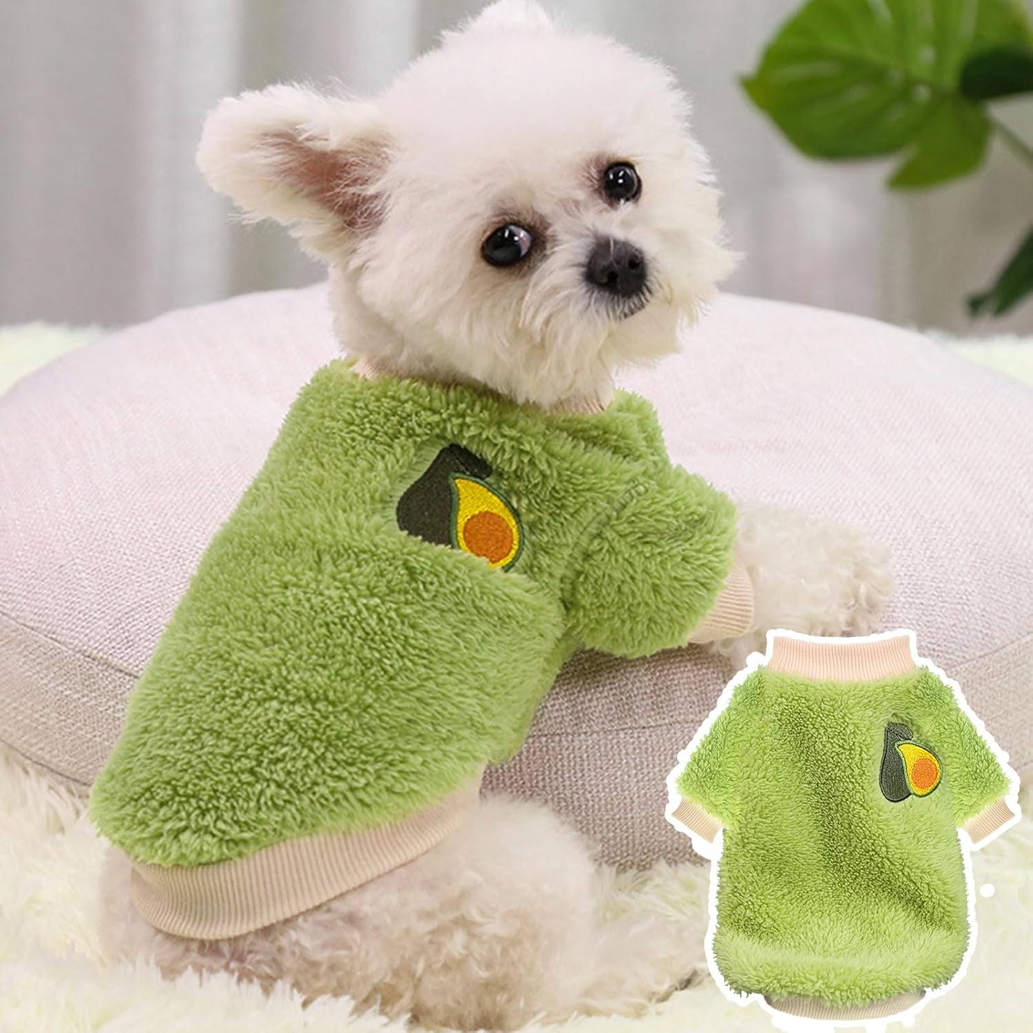 XXS Dog Sweaters for Small Dogs Girl, 2 Pack Warm Fleece Dog Sweater for Winter, Cute Puppy Clothes Small Doggie Coat