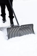 27" Combination Snow Shovel/Pusher with Steel-Core Handle, Graphite/Black