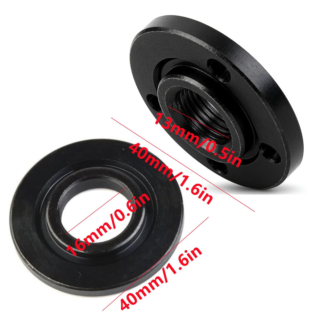 1 Pair M14 Thread Inner & Outer Flange Nut Set – 40mm Diameter, Compatible Replacement for Angle Grinders, Ideal for Cutting/Grinding Tool Maintenance & Part Replacement