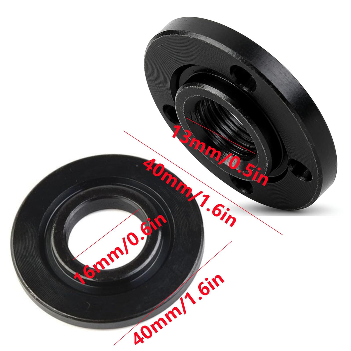 1 Pair M14 Thread Inner & Outer Flange Nut Set – 40mm Diameter, Compatible Replacement for Angle Grinders, Ideal for Cutting/Grinding Tool Maintenance & Part Replacement