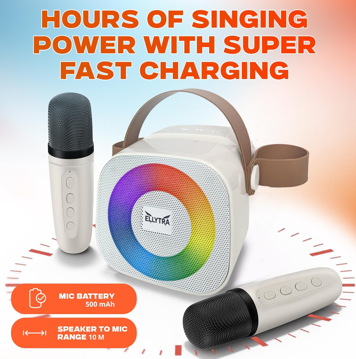 Kids Karaoke Machine with 2 Wireless Microphones, Bluetooth Speaker