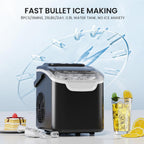 Countertop Ice Maker,26Lbs/24H, 2 Ice Sizes, Self-Cleaning, Black