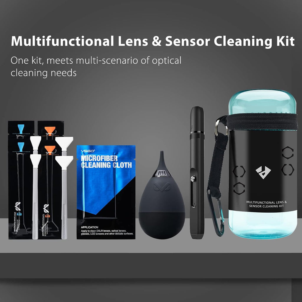 7-in-1 Camera Lens and Sensor Cleaning Kit | Lens Cleaning Pen, Air Blower, APS-C & Full Frame Sensor Cleaning Swabs