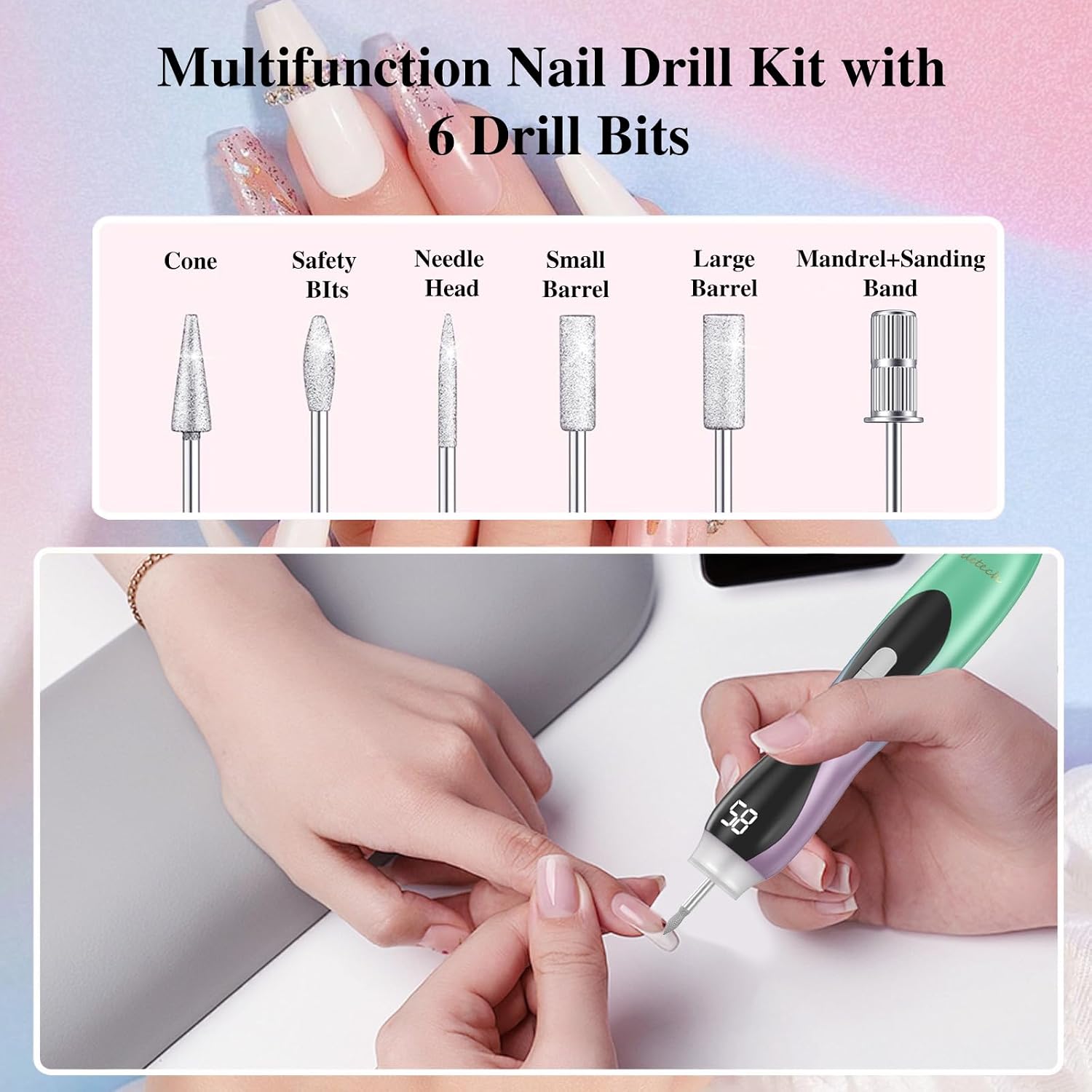 2-in-1 Professional Nail Drill for Acrylic Gel