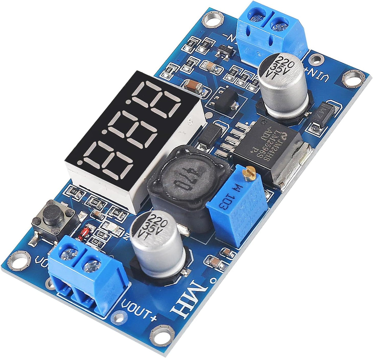 2pcs LM2596S LM2596 DC-DC Buck Converter Adjustable Step-Down Voltage Regulator Power Module 36V 24V 12V to 5V 2A Voltage Stabilizer with LED Display