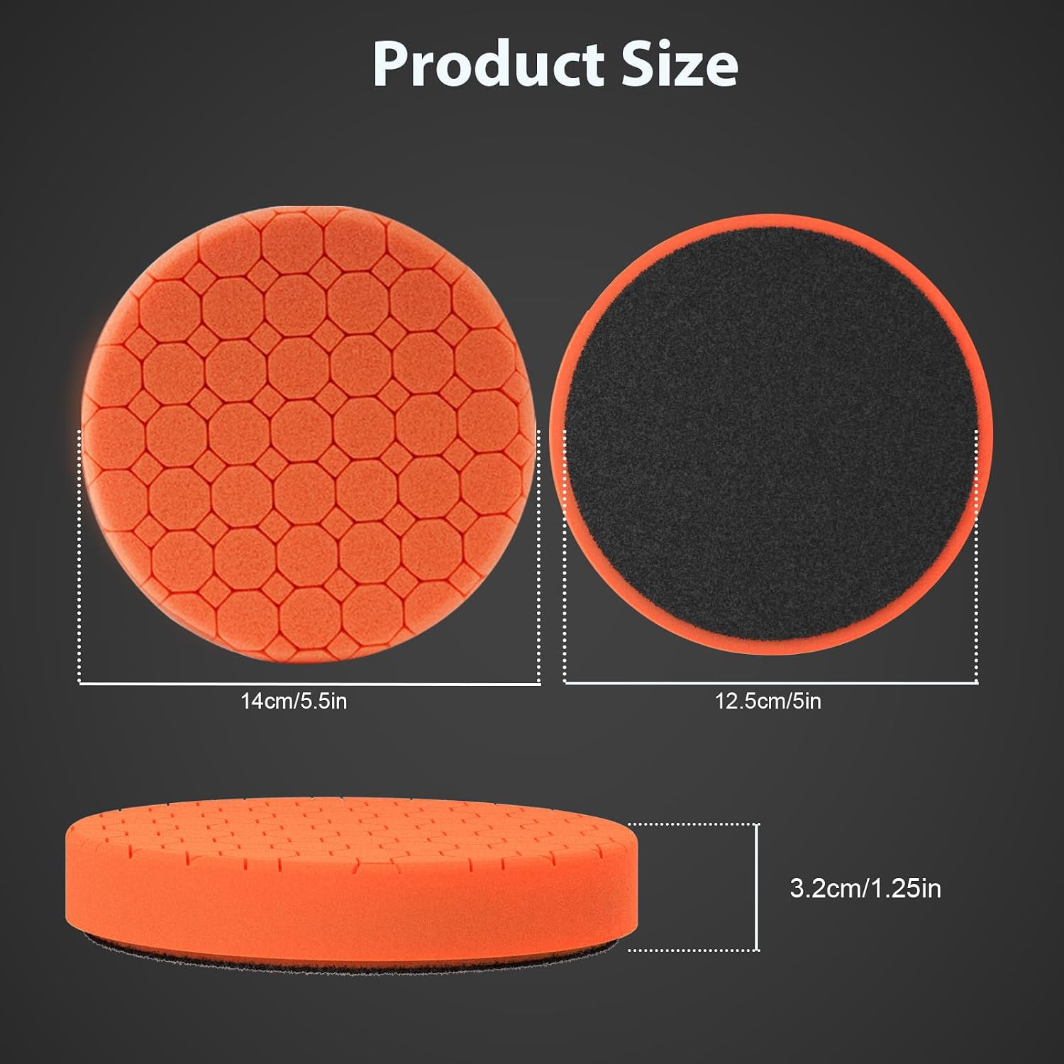 Buffing Polishing Pads, 5Pcs 5.5 Inch Face for 5 Inch Backing Plate Compound Buffing Sponge Pads with Hex Logic