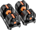 Adjustable Dumbbells Set of 2，Free Weights Dumbbells Set | Adjustable Dumbbell Set，52.5 lbs pair 105 lbs，15 in 1，for