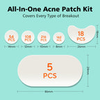 563 Count Pimple Patches - Hydrocolloid Acne Patches for Face & Body, Invisible Thin, Large & Small Sizes for