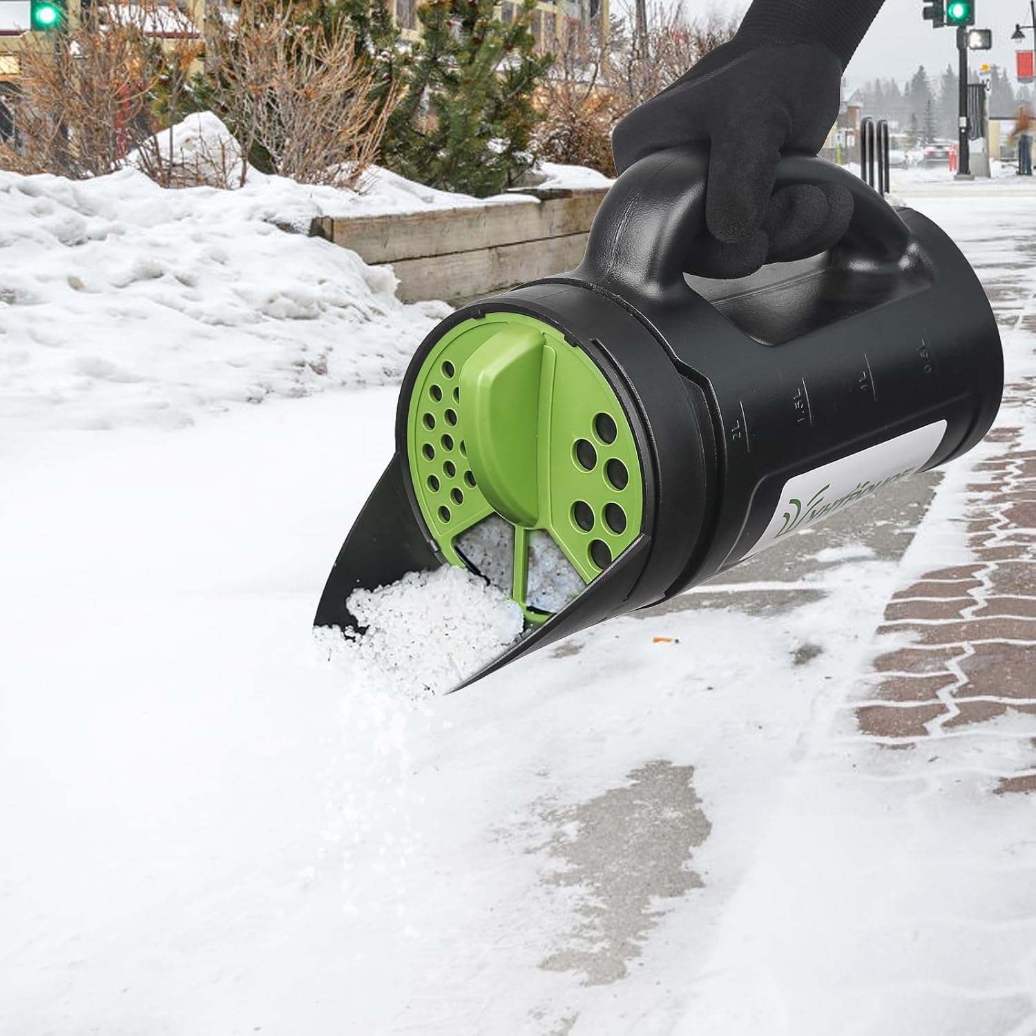 Hand held Spreader, Seed Spreader for Ice Melt, Grass Seed, Fertilizer Lawn and Garden. Multiple Adjustable Opening