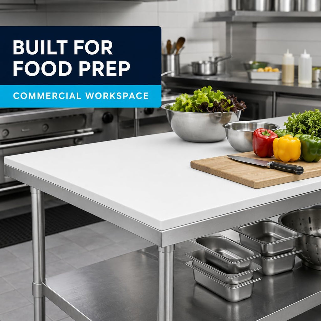 30" W x 60" L Commercial Polyethylene Table Top Replacement, 3/4 Inch Thick Removable Food Prep Work Surface for