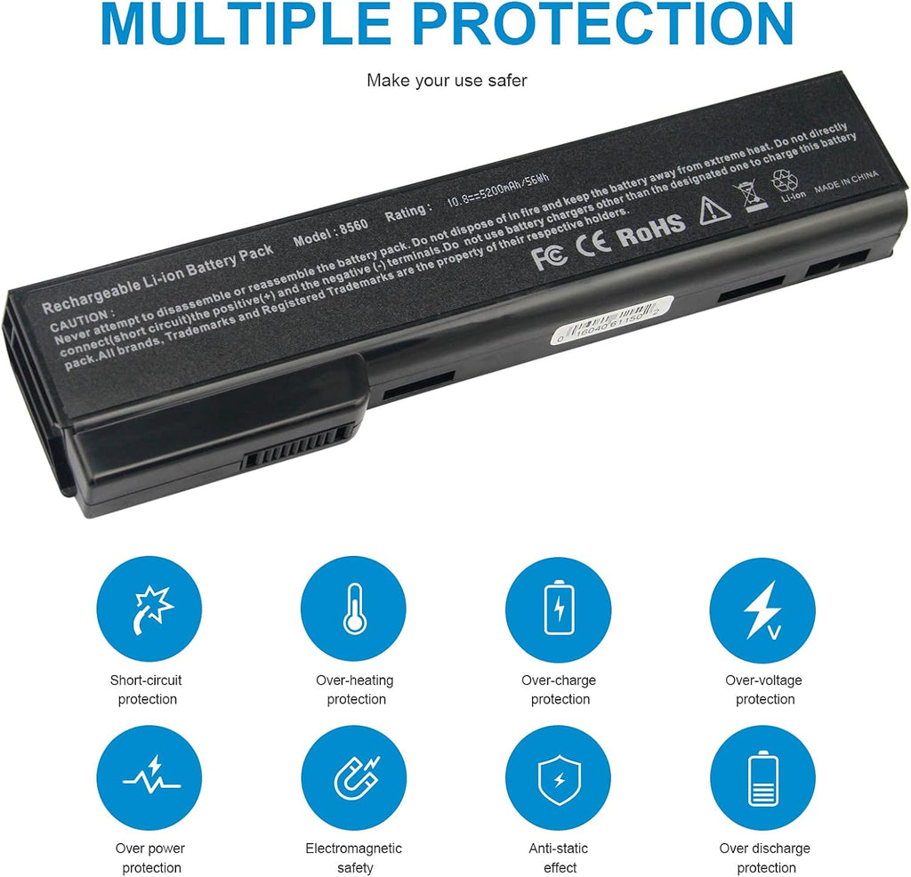 8460p Laptop Battery for HP EliteBook 8460w 8470p 8470w 8560p 8570p 8770P; HP ProBook 6360B 6460B 6465B 6470B 6560B 6565B 6570B Notebook, CC09 CC06 QK642AA 628666-001 630919-421 HSTNN-F08C HSTNN-OB2G