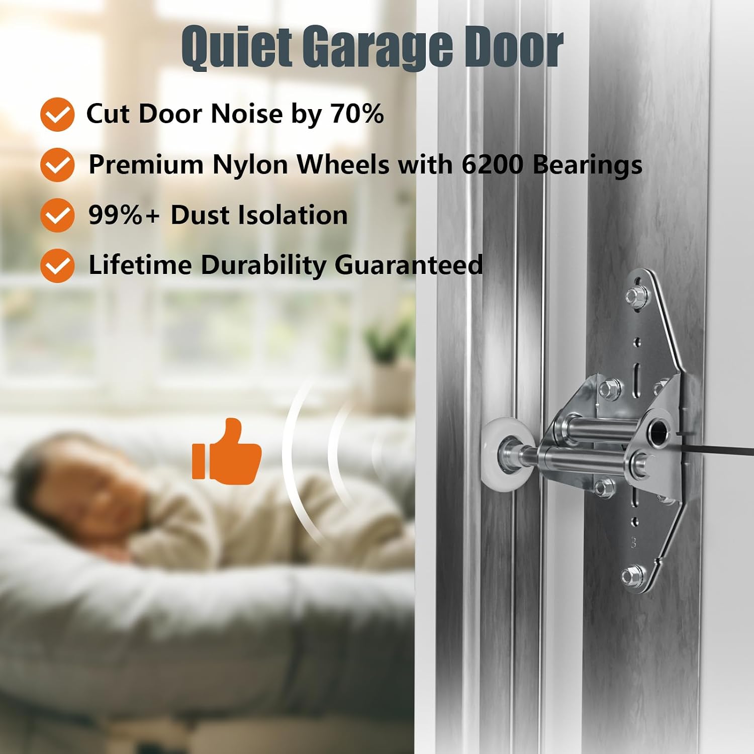 Garage Door Hinges and Rollers for 8' Height Garage Doors, Garage Door Hardware Kit Include Hinges, Rollers, Top