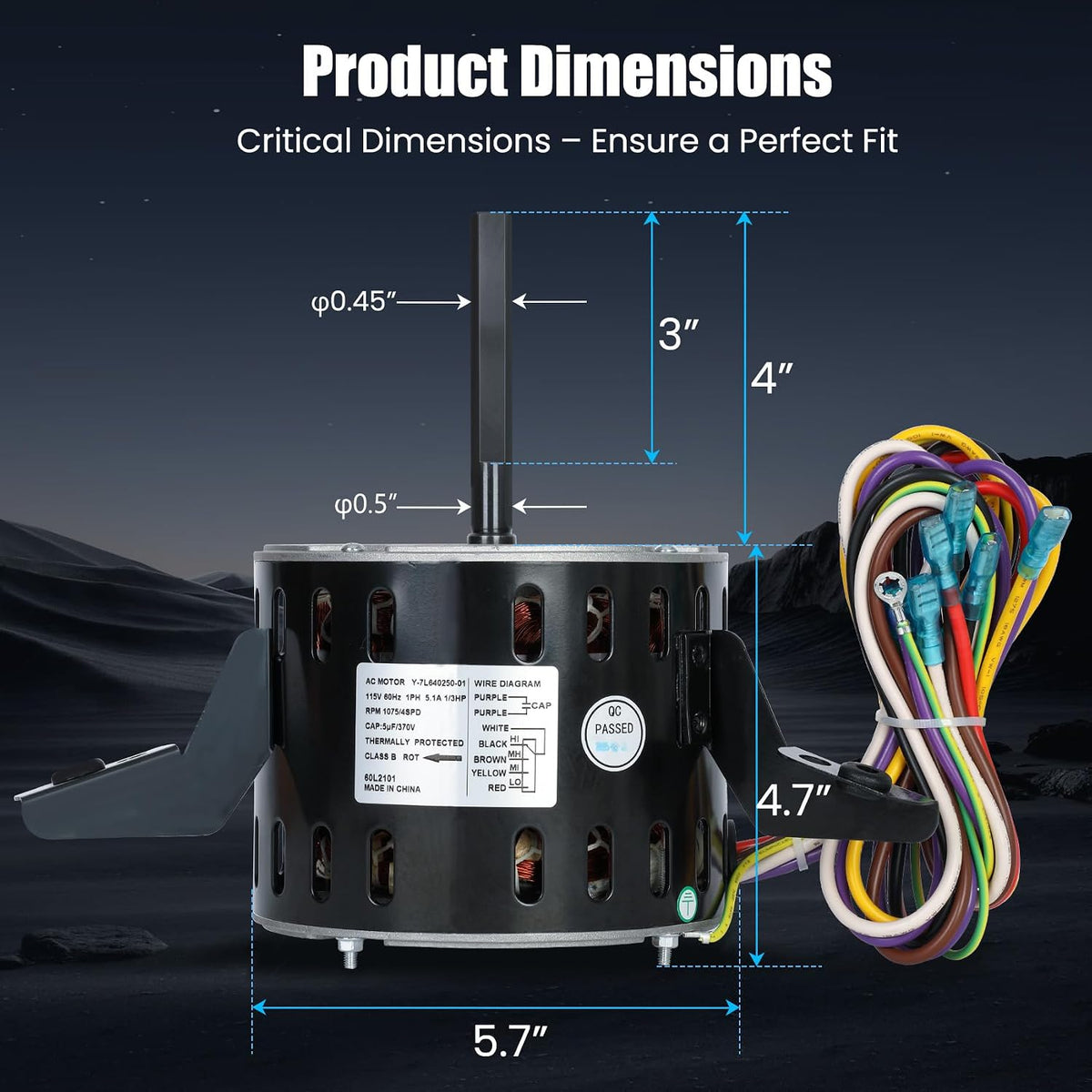 60L21 Furnace Blower Motor – Replacement for Lennox 60L21, 60L2101, 29W71, 21W85 – 1/3 HP 115V 1075 RPM Furnace Motor – Compatible with Armstrong, Ducane, Allied, Concord, US Motors K55HXHFZ-8638