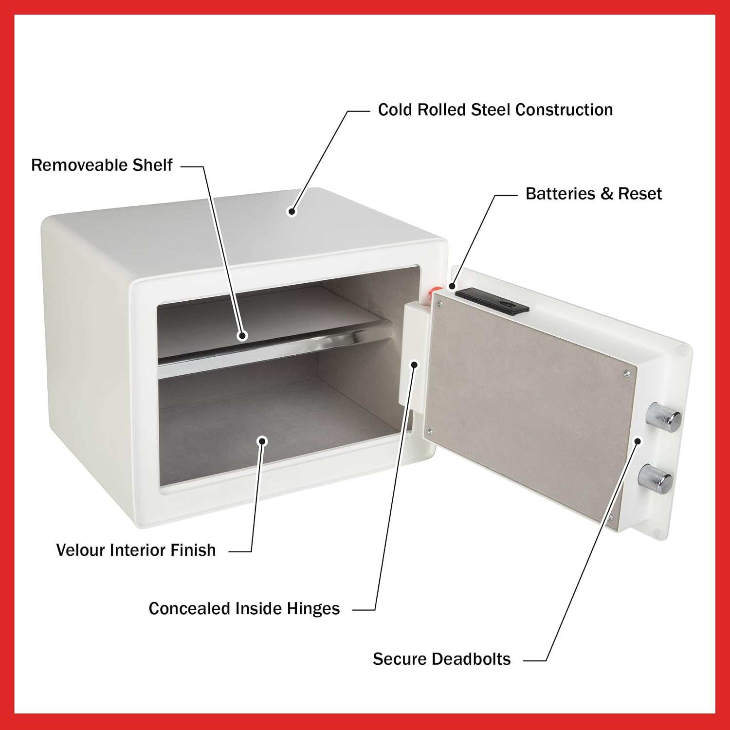 Biometric Safe - Lock Box with Fingerprint Scanner and Digital Key for Quick Access - Money Safe for Cash and Jewelry