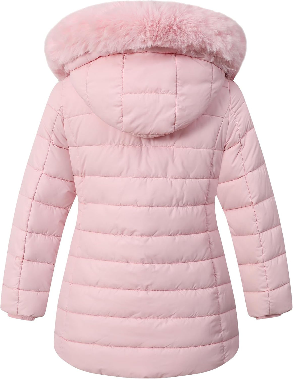 Girls Long Puffer Winter Coat Kid's Removable Hood Parka Jacket | Waterproof Polyester Outer, Soft Fleece Lined