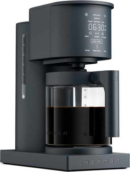 Caffeinator Programmable Drip Coffee Maker, 14-Cup Glass Carafe with 1-4 Cup Brewing, Classic & Bold Settings