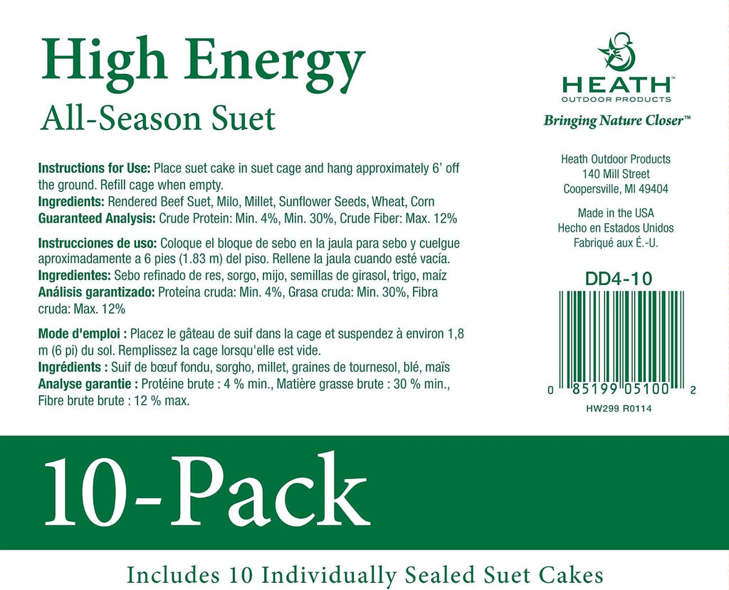 birds DD4-10 All Season High Energy Suet Cake, Case Of 10