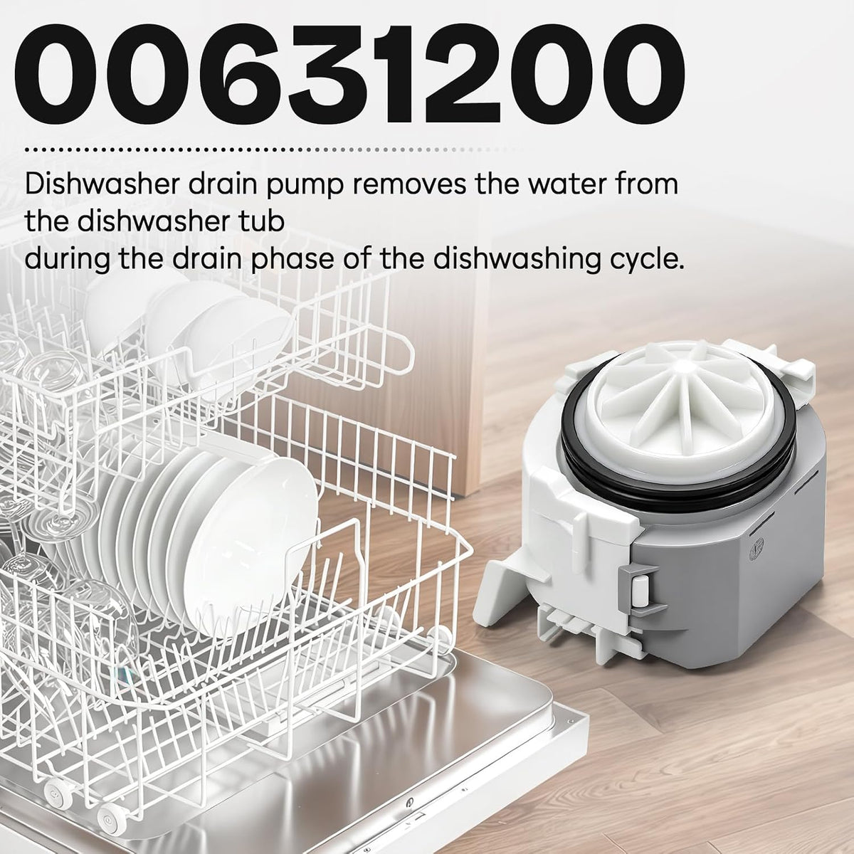 For Bosch SHEM63W56N/10 Dishwasher Drain Pump Assembly Replacement
