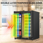 24 Inch Dual Zone Wine and Beverage Refrigerator, Under Counter
