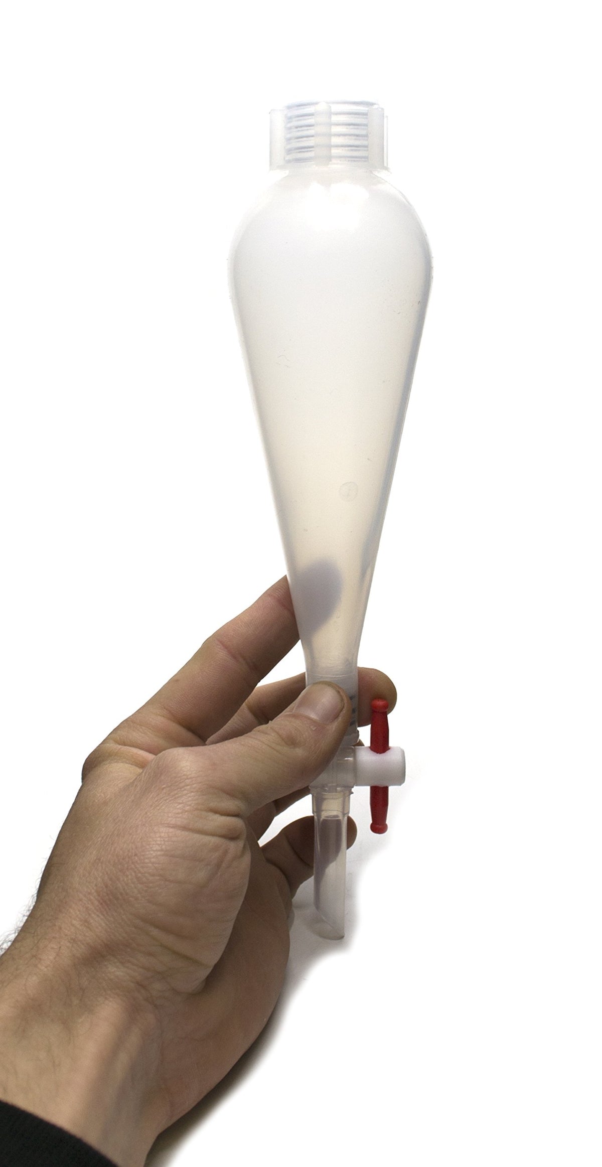 Separating Funnel, 100ml - Polypropylene Stopcock, PTFE Plug - Leak-Proof Screw Cap