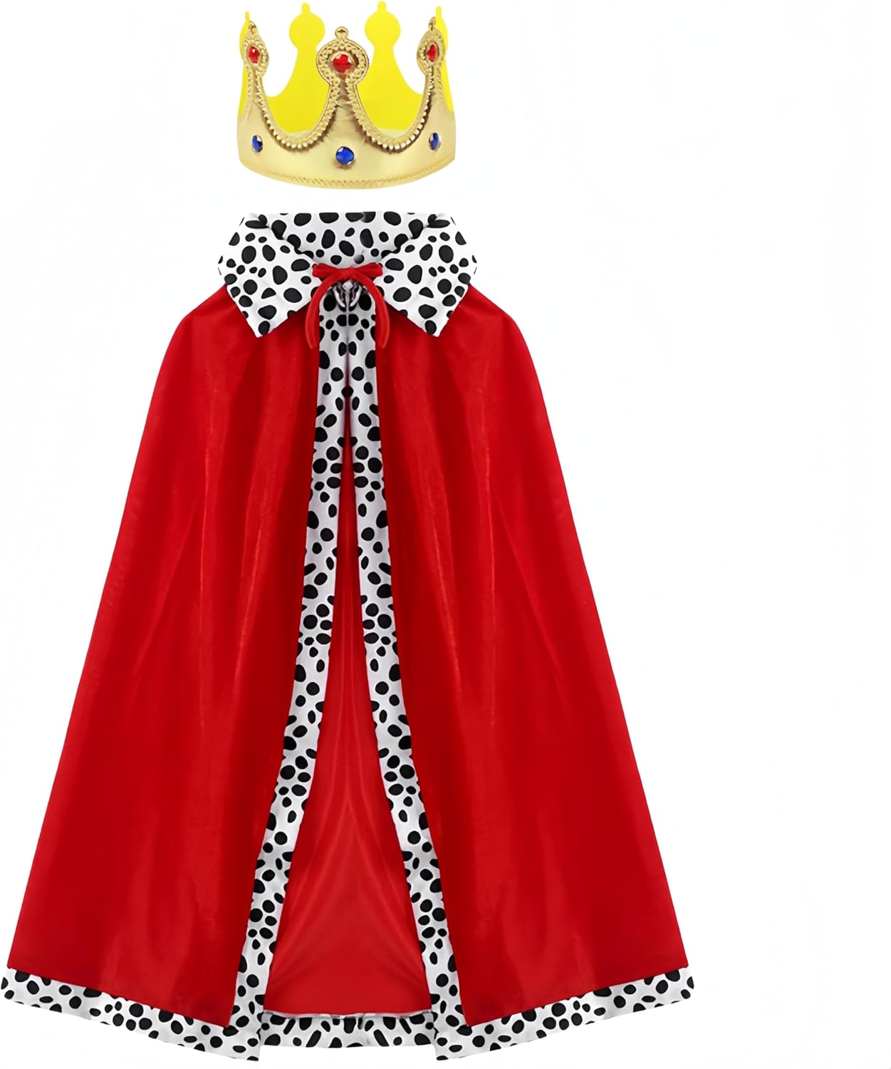 Kids King Cape,Kids Prince Cloak with Crown,Queen Royal Robe for Boys Girls,Coronation Cloak,80cm