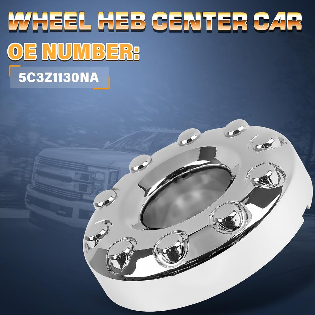 10-Lug Front Car Wheel Hub Center Caps Compatible with Ford F-450 Super Duty 2005-2017, Ford F-550 Super Duty