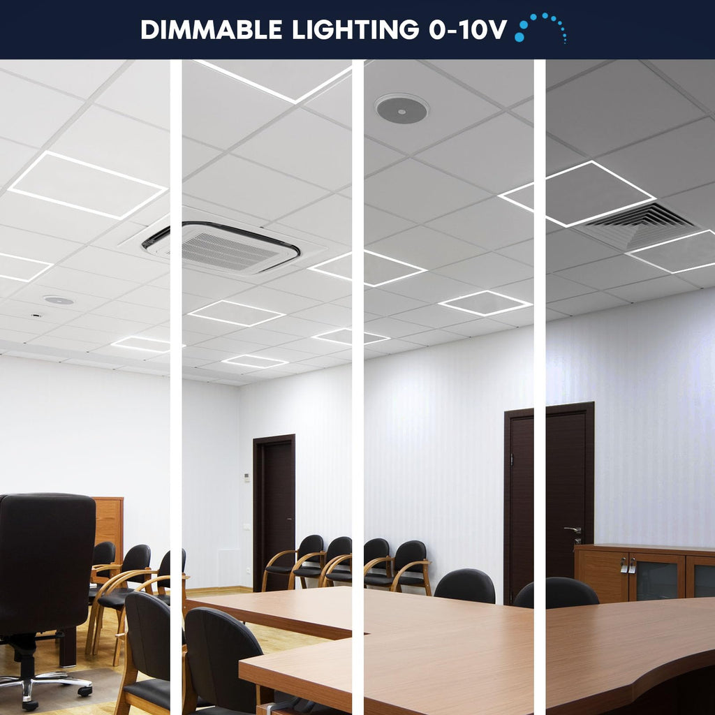 2x2 FT Edge-Lit Frame LED Panel Lights, 20W/30W/40W Switch (4 Pack)