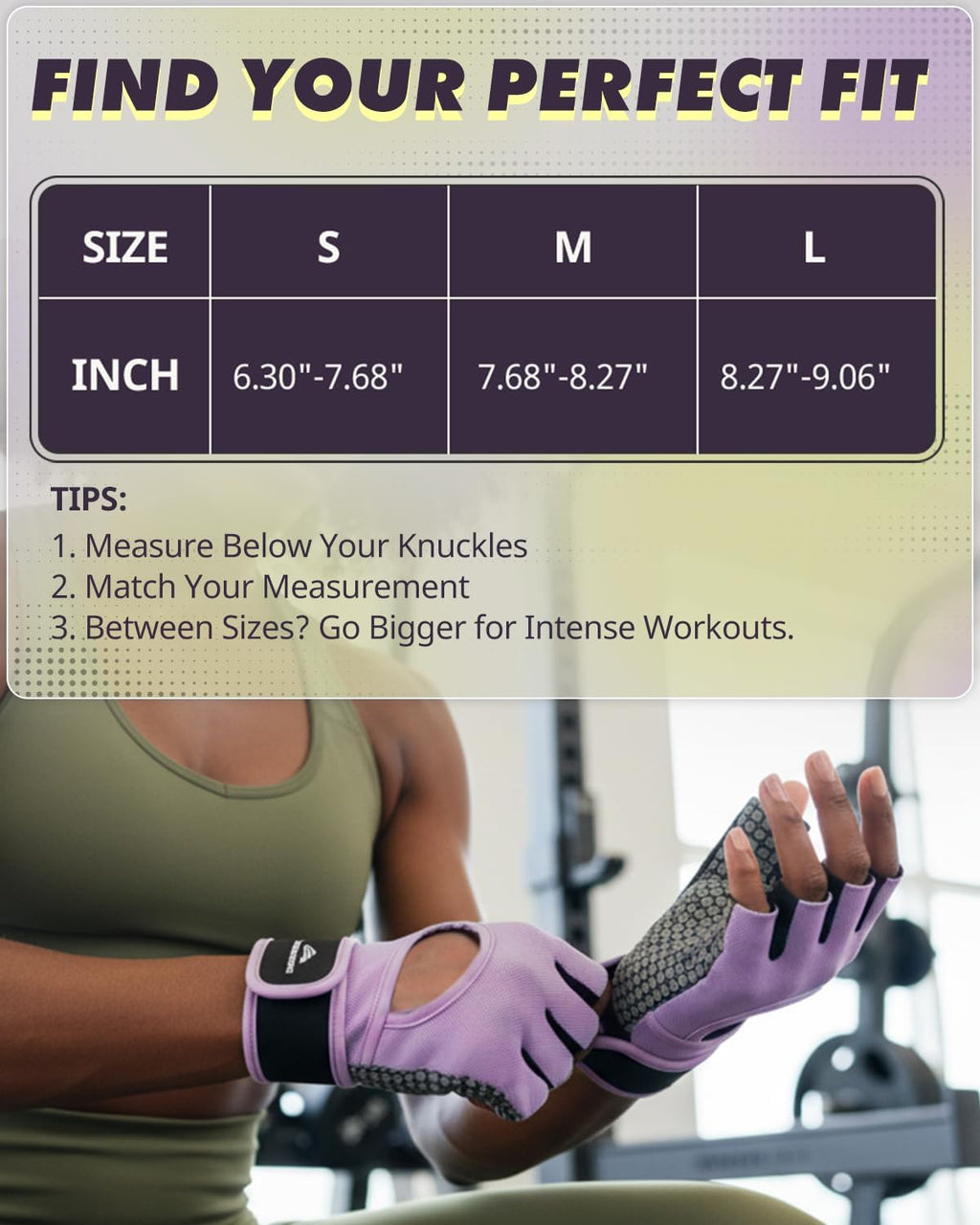 Weight Lifting Gloves for Women & Men, Wrist Support & Padded Palm | Gym Gloves with Silicone Grip, Breathable