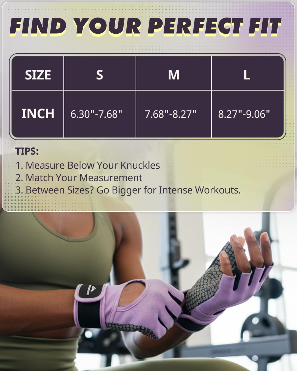 Weight Lifting Gloves for Women & Men, Wrist Support & Padded Palm | Gym Gloves with Silicone Grip, Breathable