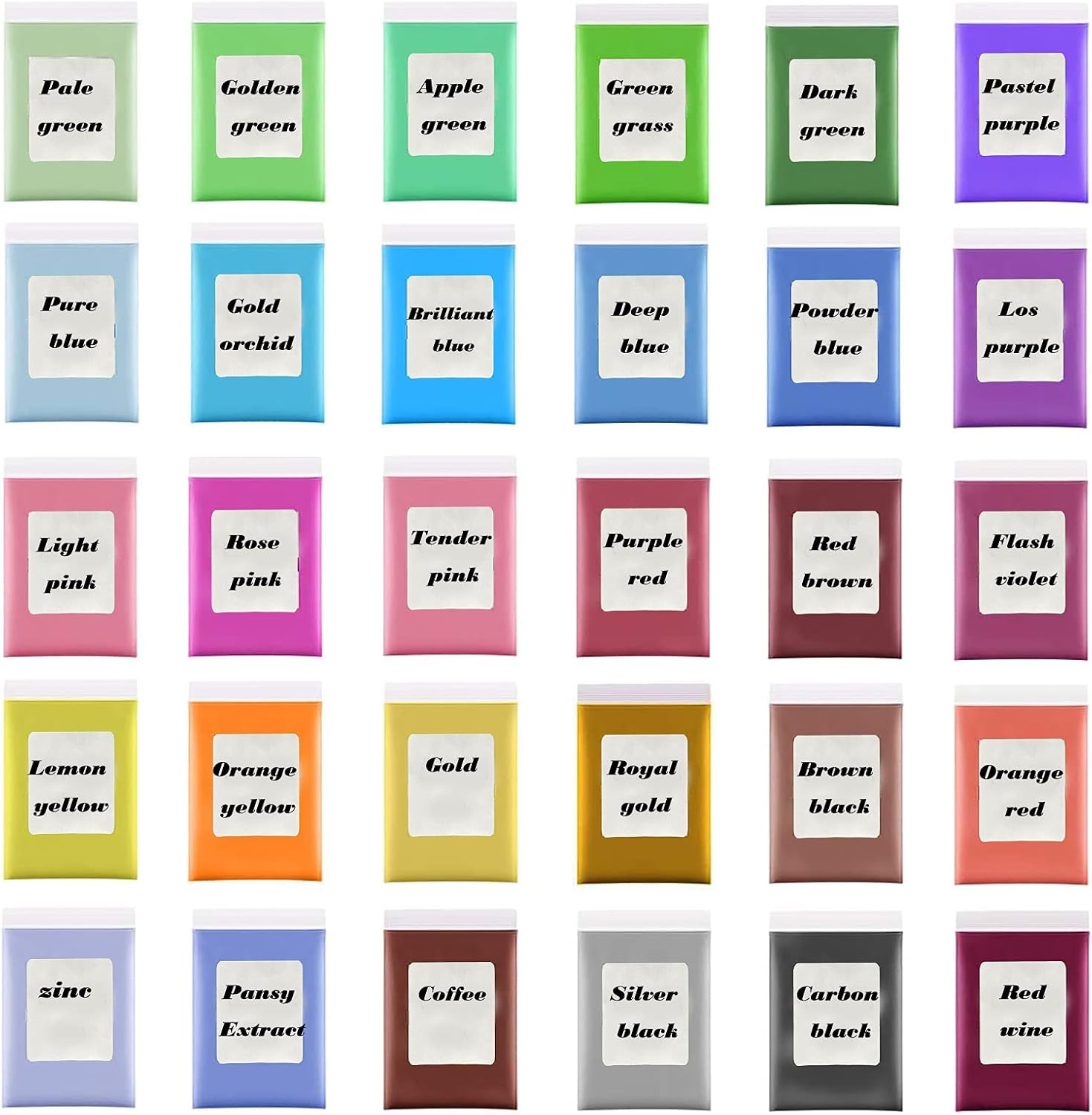 Mica Powder,30 Color Resin Pigment,Natural Cosmetic Grade Mica Powder | For Epoxy Resin/Bath Bombs/Candle/Soap/Lip