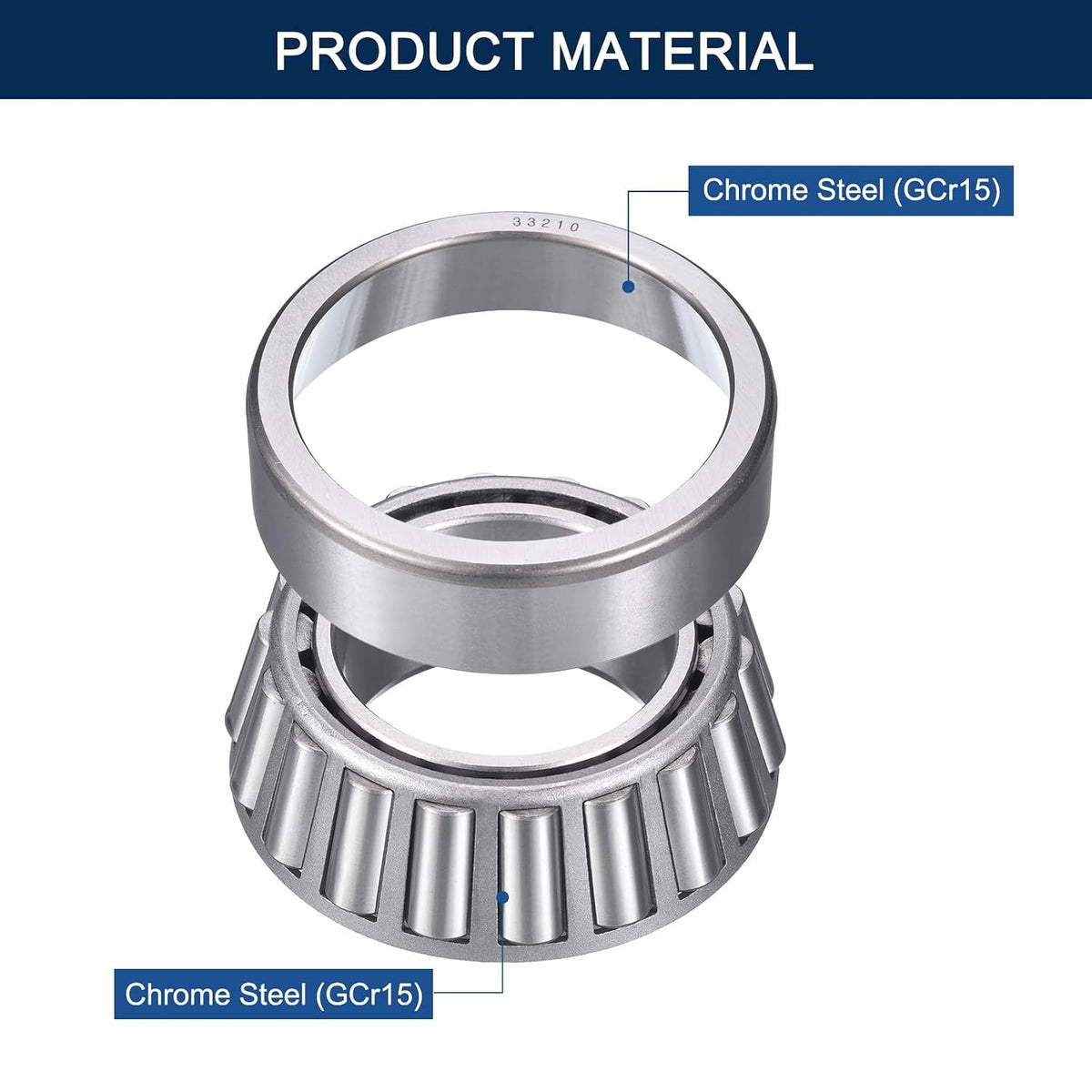 2 Pack 33210 Tapered Roller Bearing Cone and Cup Set