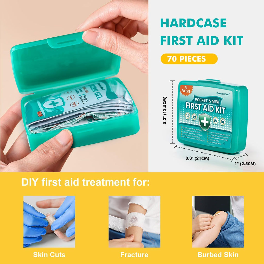420 Piece First Aid Kit, 6 Individual Boxes of 70 Items Each - Contains Premium Medical Supplies for Travel, Home