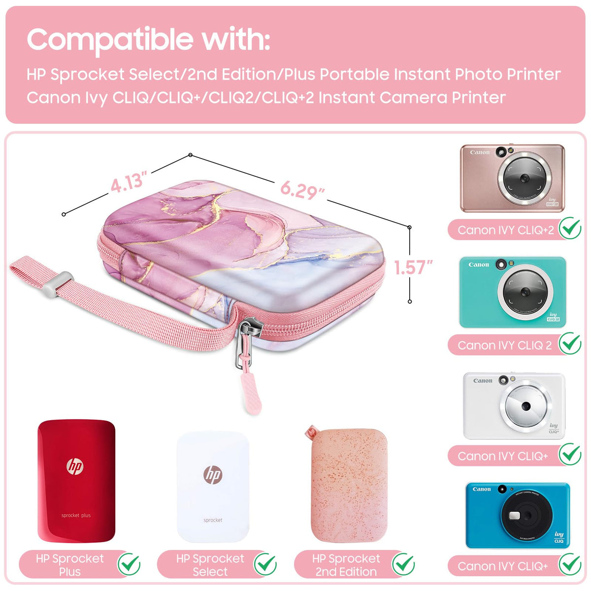 FINTIE Case for HP Sprocket Select/Sprocket Plus Smartphone Printer