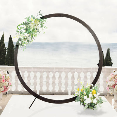 Wedding Arch 7.4ft, Round Wood Arch for Wedding Ceremony, Wedding Arbor Backdrop Stand for Garden Wedding, Parties