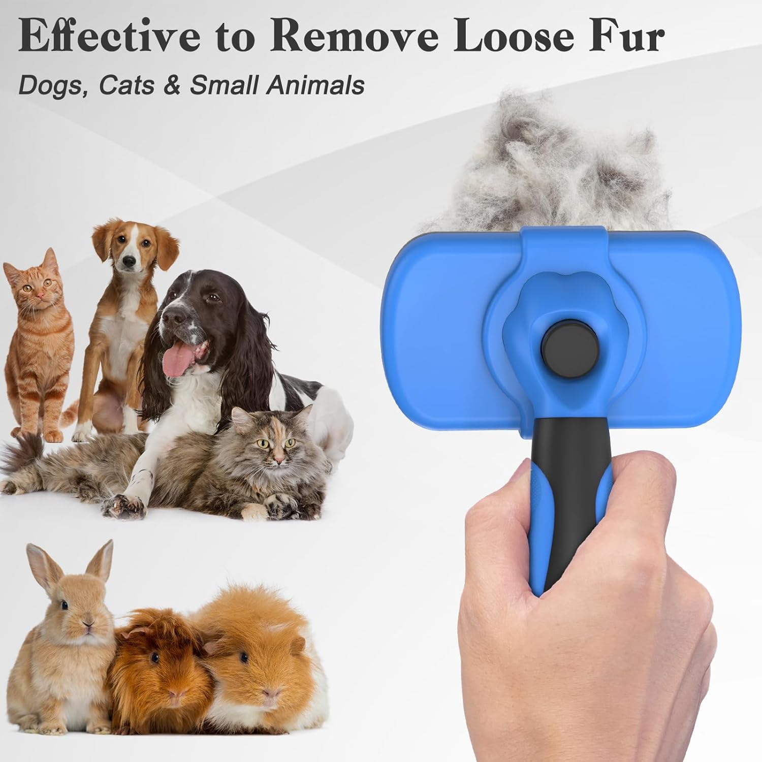 Self Cleaning Slicker Brush - Skin Friendly Deshedding Grooming Tool for Dogs & Cats, Suitable for Shedding & Haired