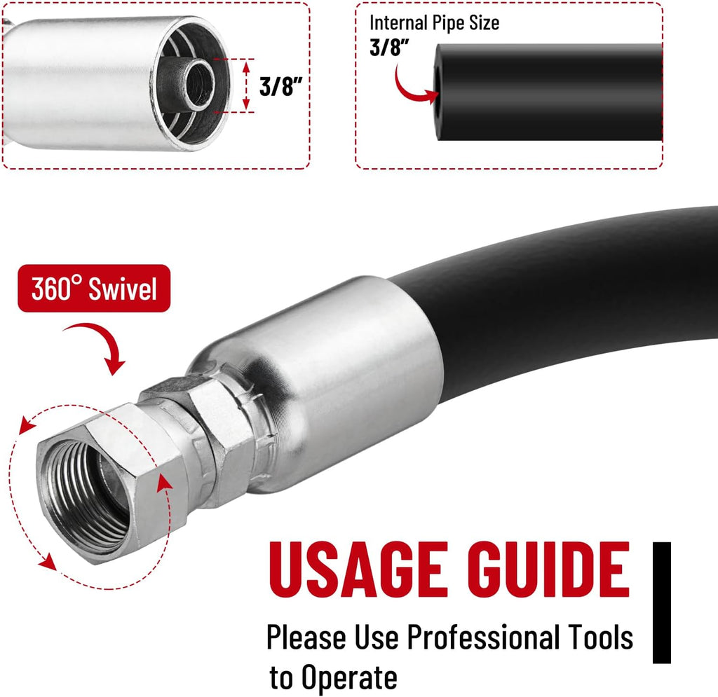 12 Pack Hydraulic Hose Fittings: 3/8" I.D. Hose x 1/2" JIC Female